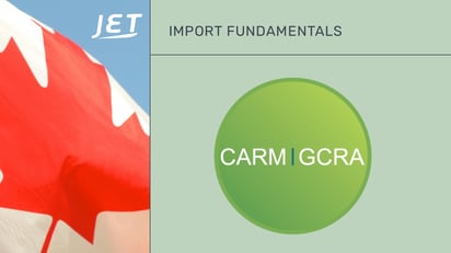 Canadian flag and CBSA CARM symbol