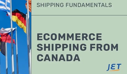 Ecommerce Shipping from Canada graphic image with international flags