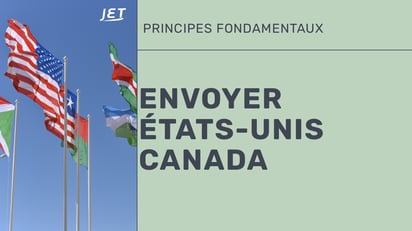 Un groupe de drapeaux internationaux avec le titre “envoyer États Unis Canada