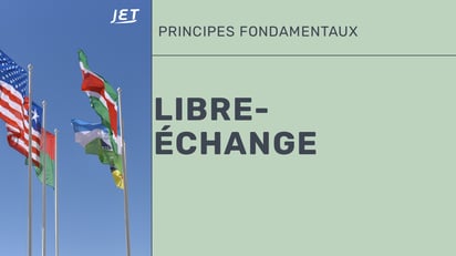 Un groupe de drapeaux internationaux avec le titre “Libre échange