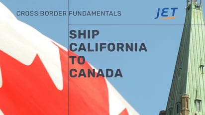 Ship California to Canada Jet worldwide graphic