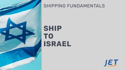 graphic with Israel flag, Jet logo and the words 