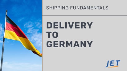 graphic image with delivery to Germany from Canada and Jet Worldwide logo