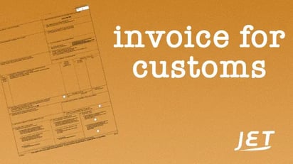 graphic with a sample invoice for customs