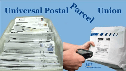 United Postal Union parcel being scanned