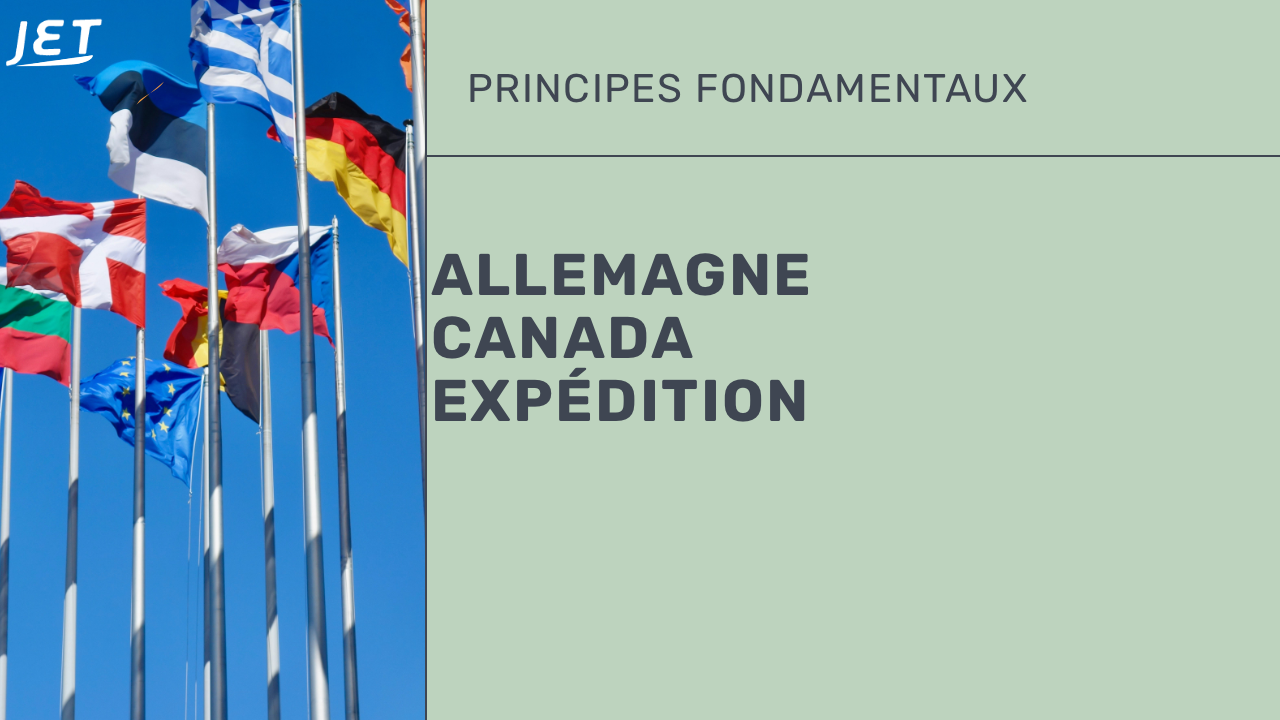 Allemagne  Canada  expédition avec drapeau international