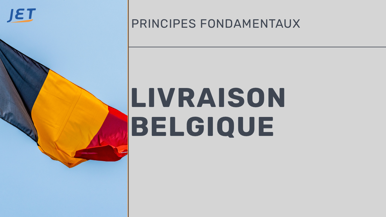 Un drapeaux Belgique avec le titre “livraison Belgique