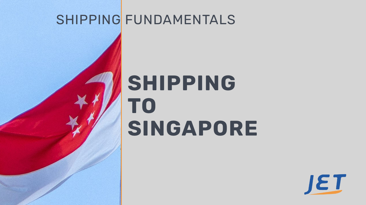 Singapore flag graphic with the words 