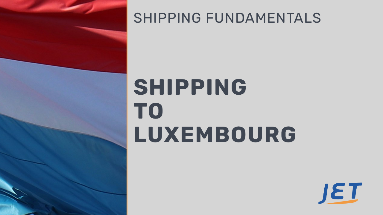 graphic of Luxembourg flag, Jet Worldwide logo and words 