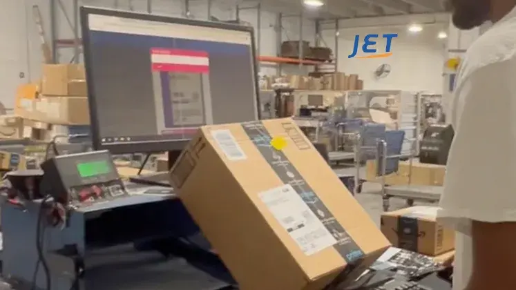 parcels being processes for delivery to Caribbean via Jetship