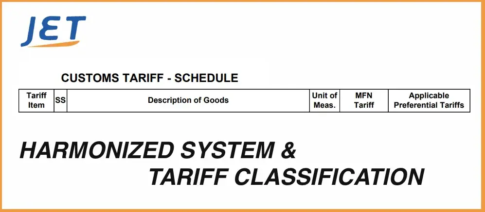 Harmonized code and Tariff Classification Jetship Graphic