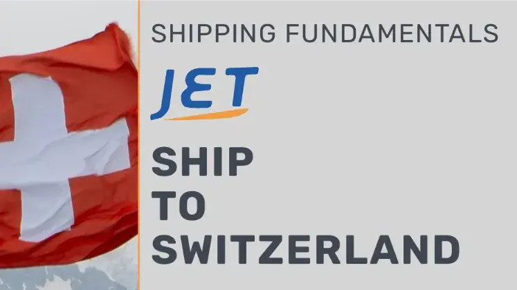 graphic of Swiss flag, Jet logo and the words 